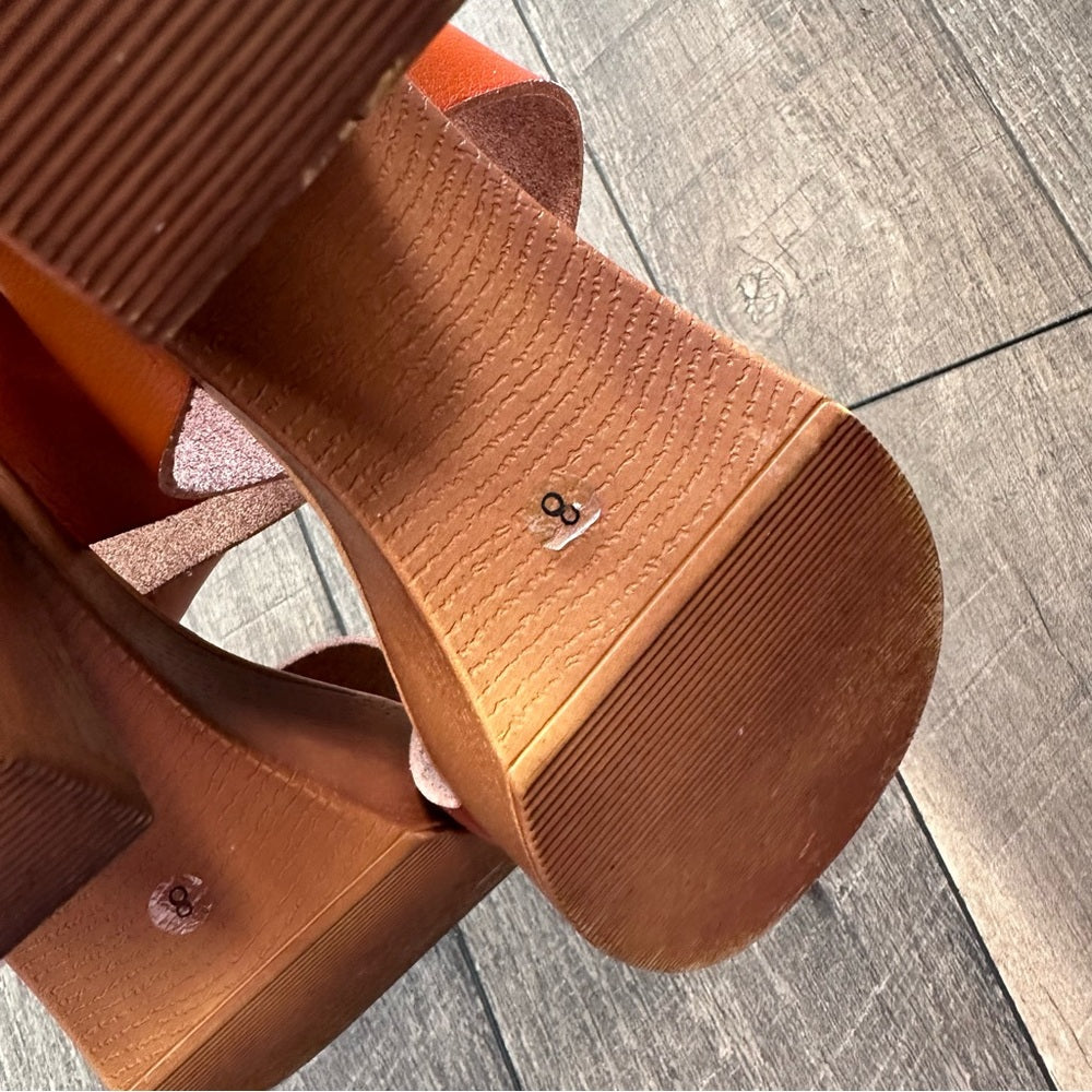 Hot Tomato Wooden Platform Heel Sandals