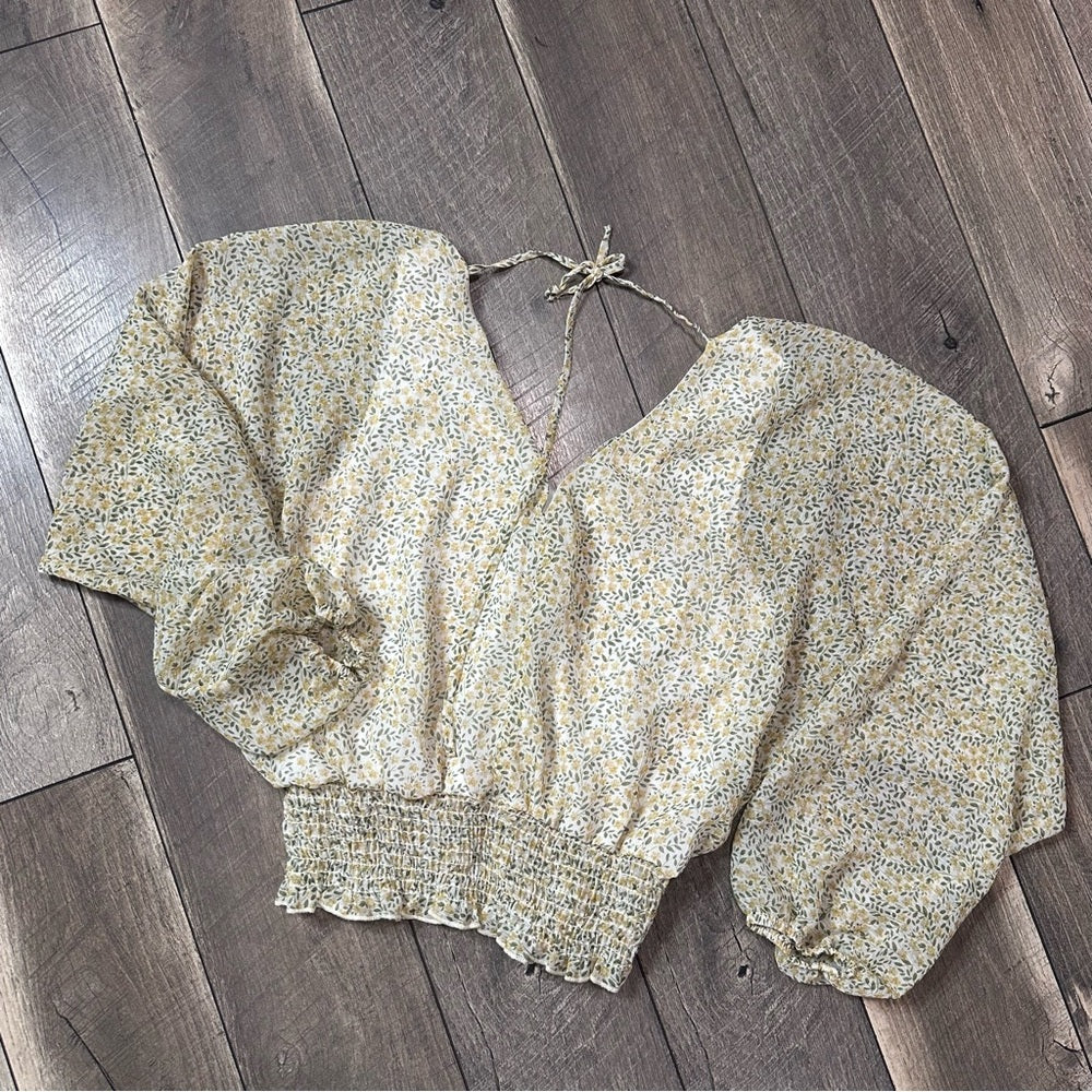Gilli Floral Sheer Long Sleeve Top