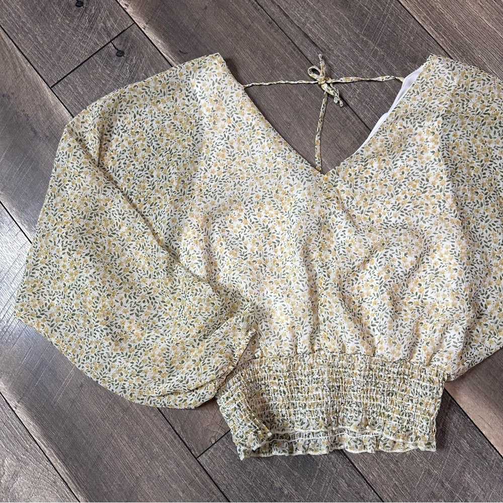 Gilli Floral Sheer Long Sleeve Top