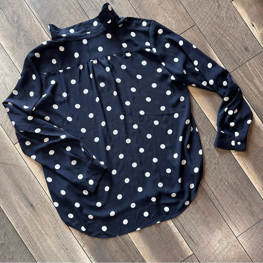 Loft Polka Dot Long Sleeve Blouse