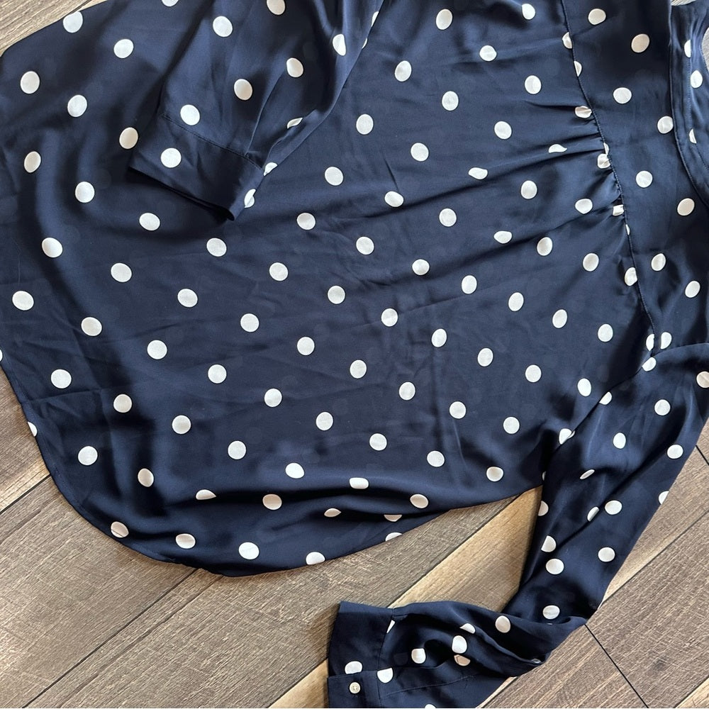 Loft Polka Dot Long Sleeve Blouse