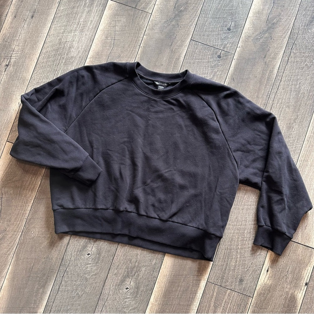Athleta Black Crop Crewneck
