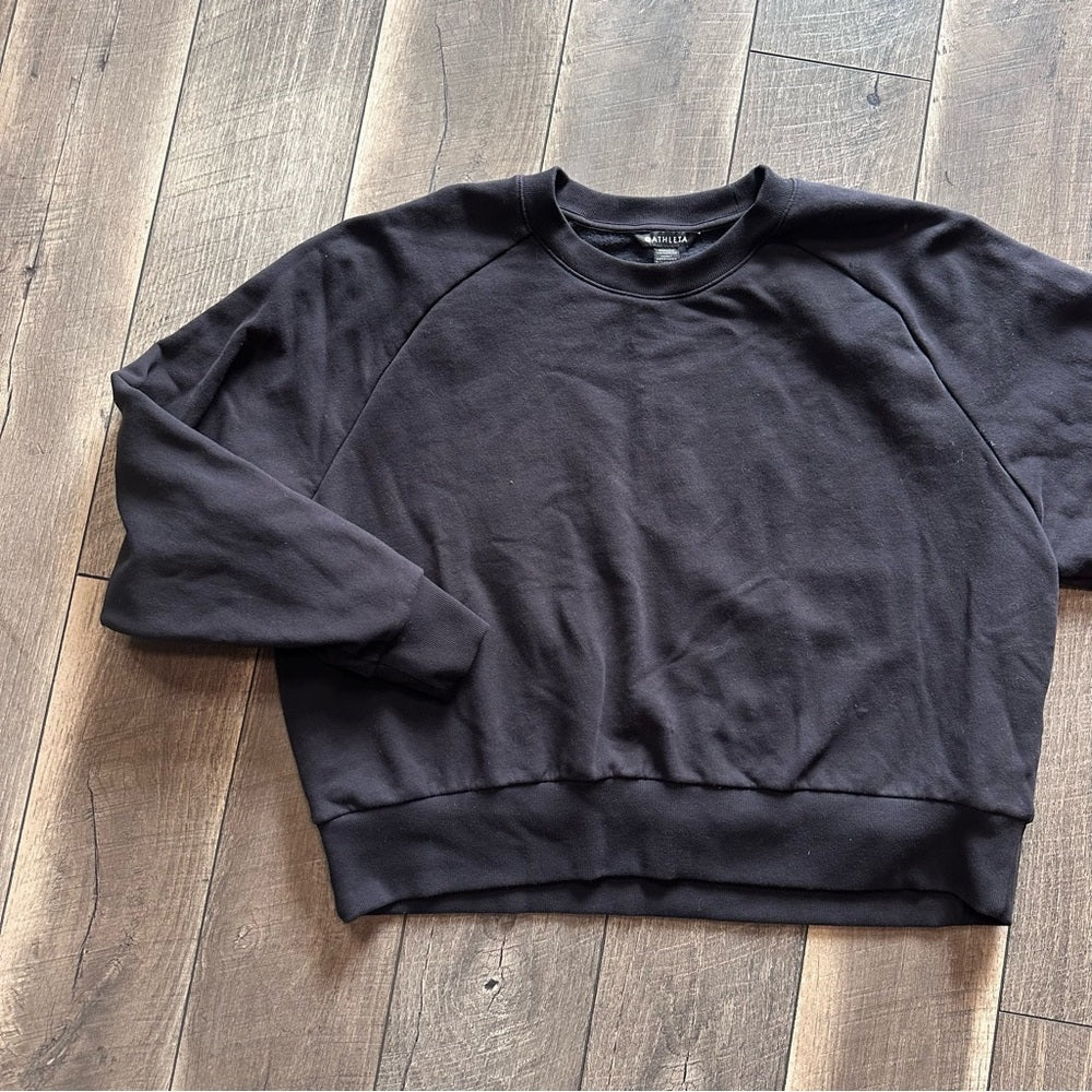 Athleta Black Crop Crewneck