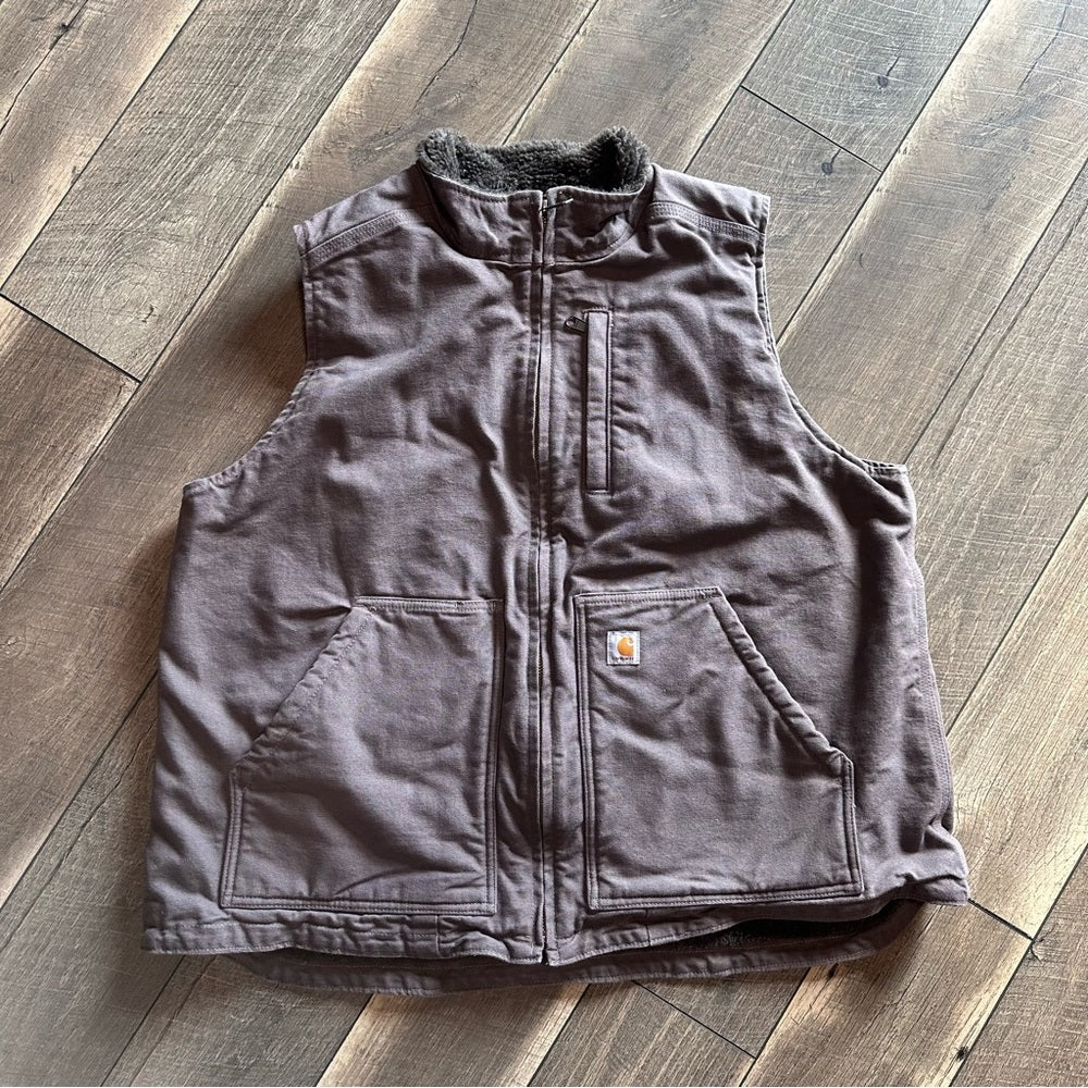 Carhartt Canvas Sherpa Lined Zip Up Vest