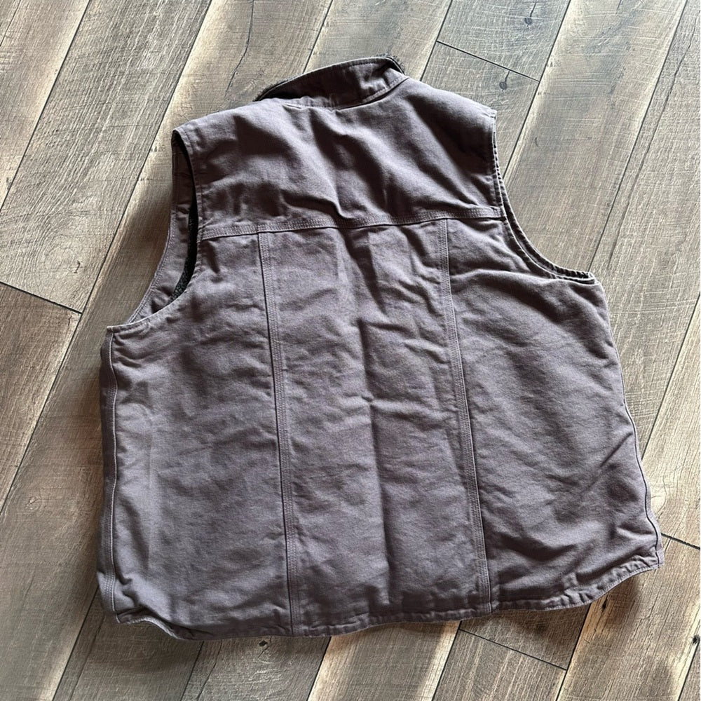 Carhartt Canvas Sherpa Lined Zip Up Vest