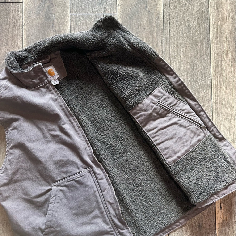 Carhartt Canvas Sherpa Lined Zip Up Vest
