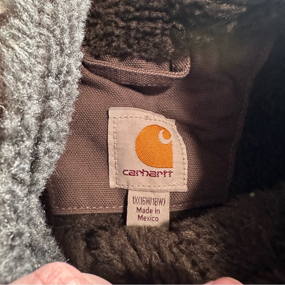 Carhartt Canvas Sherpa Lined Zip Up Vest