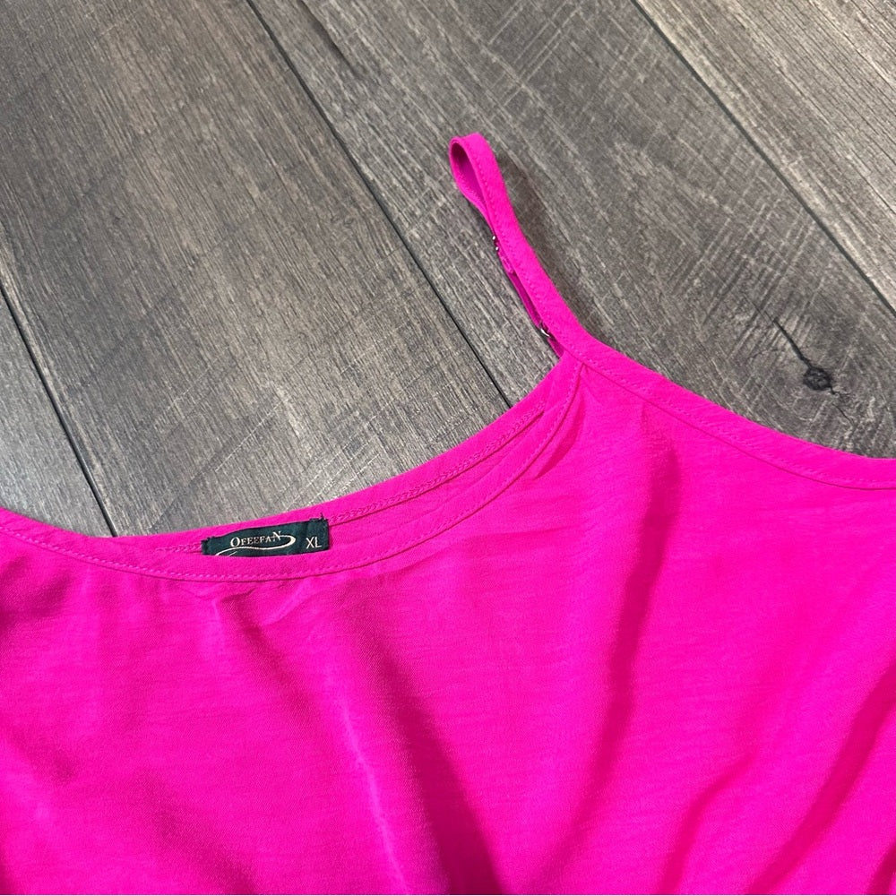 Ofeefan Pink Loose Fit Tank Top