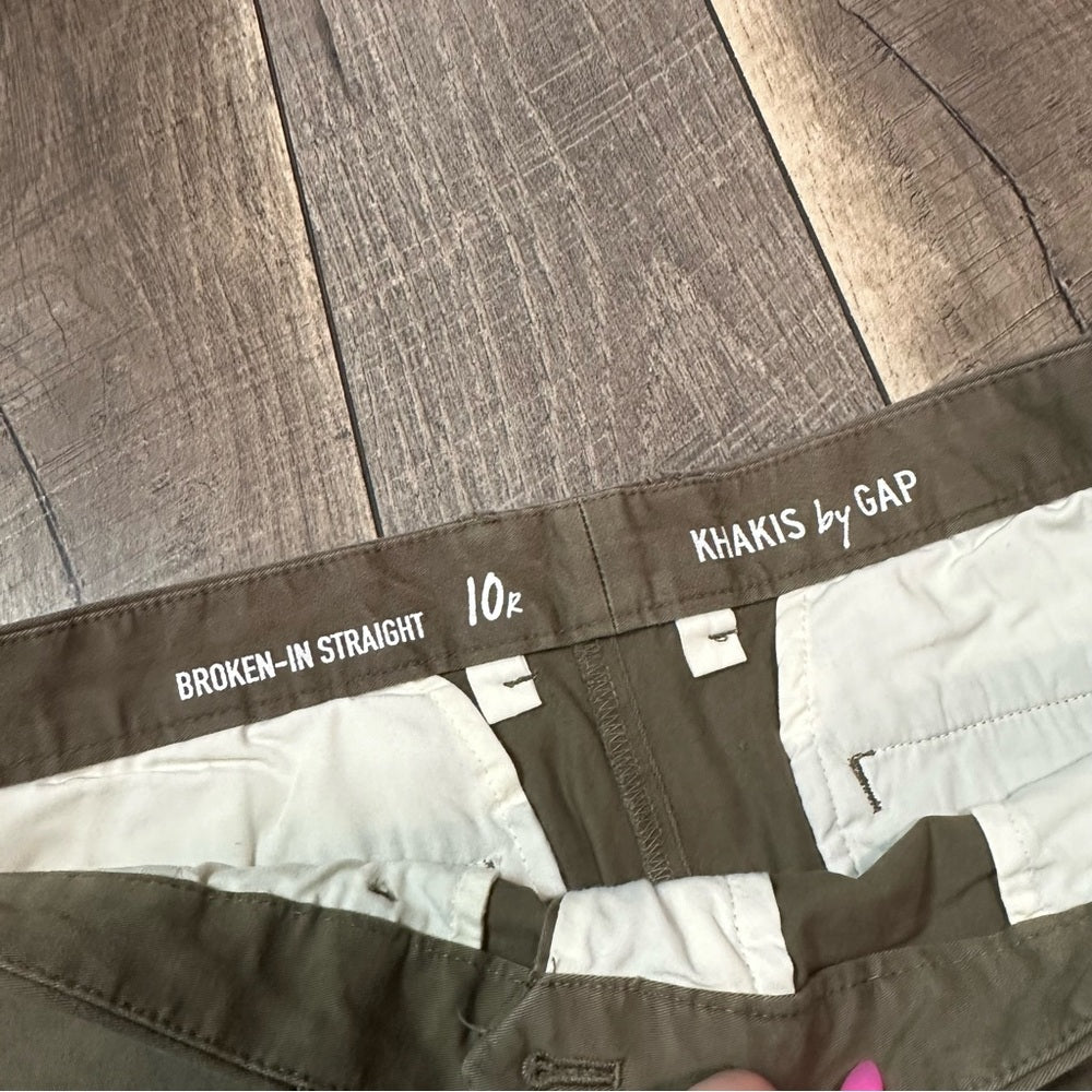 Gap Olive Broken In Straight Khakis
