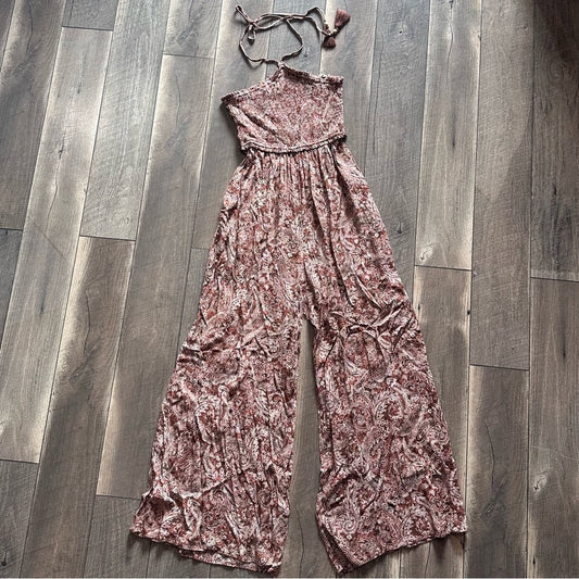 Becool Halter Smocked Wide Leg Jumpsuit