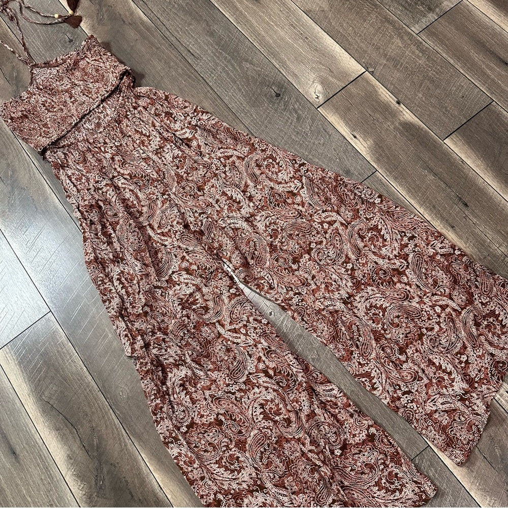 Becool Halter Smocked Wide Leg Jumpsuit