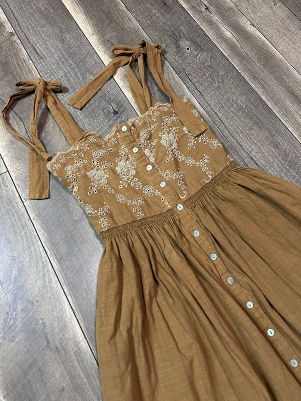 Miou Muse Adjustable Tie Shoulder Maxi Dress