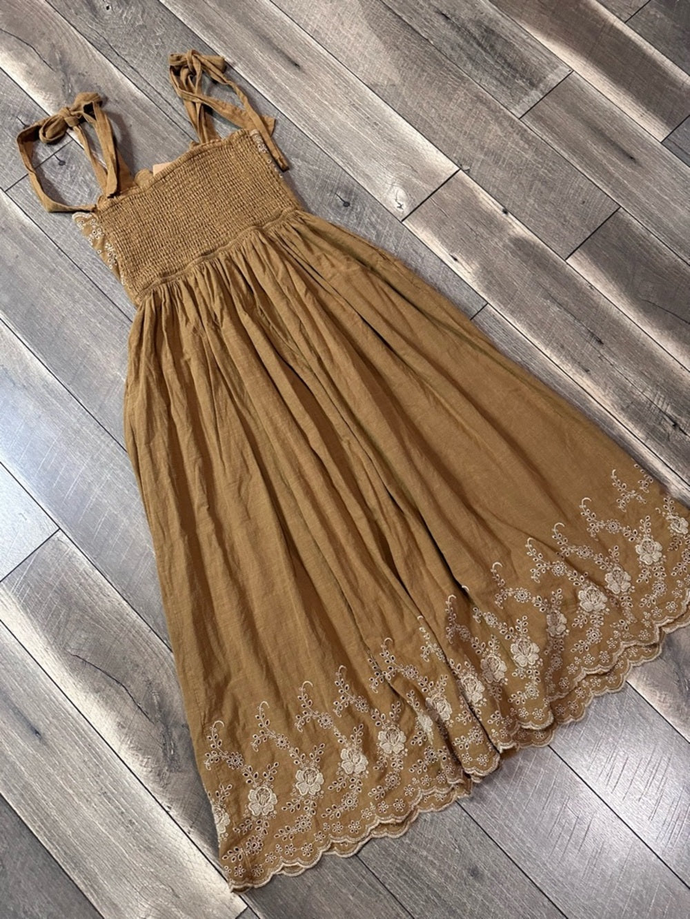 Miou Muse Adjustable Tie Shoulder Maxi Dress