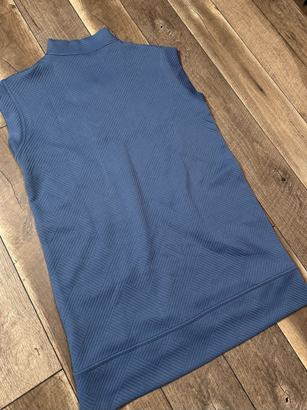 Zenana Cream Sleeveless 1/2 Zip Mini Dress