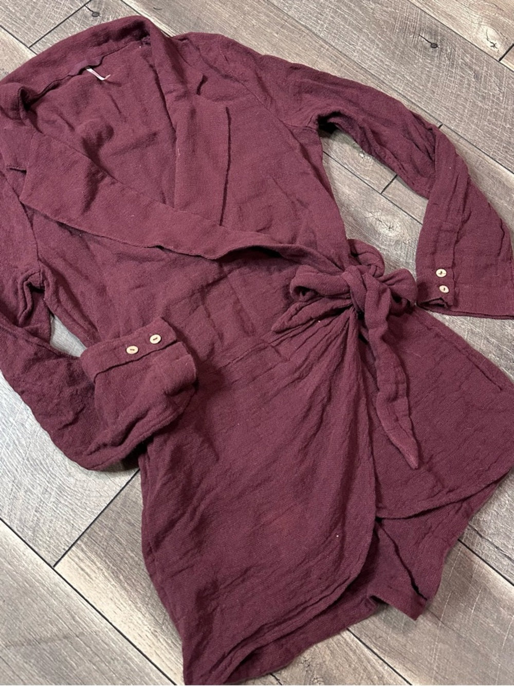 Free People Long Sleeve Tie Waist Romper