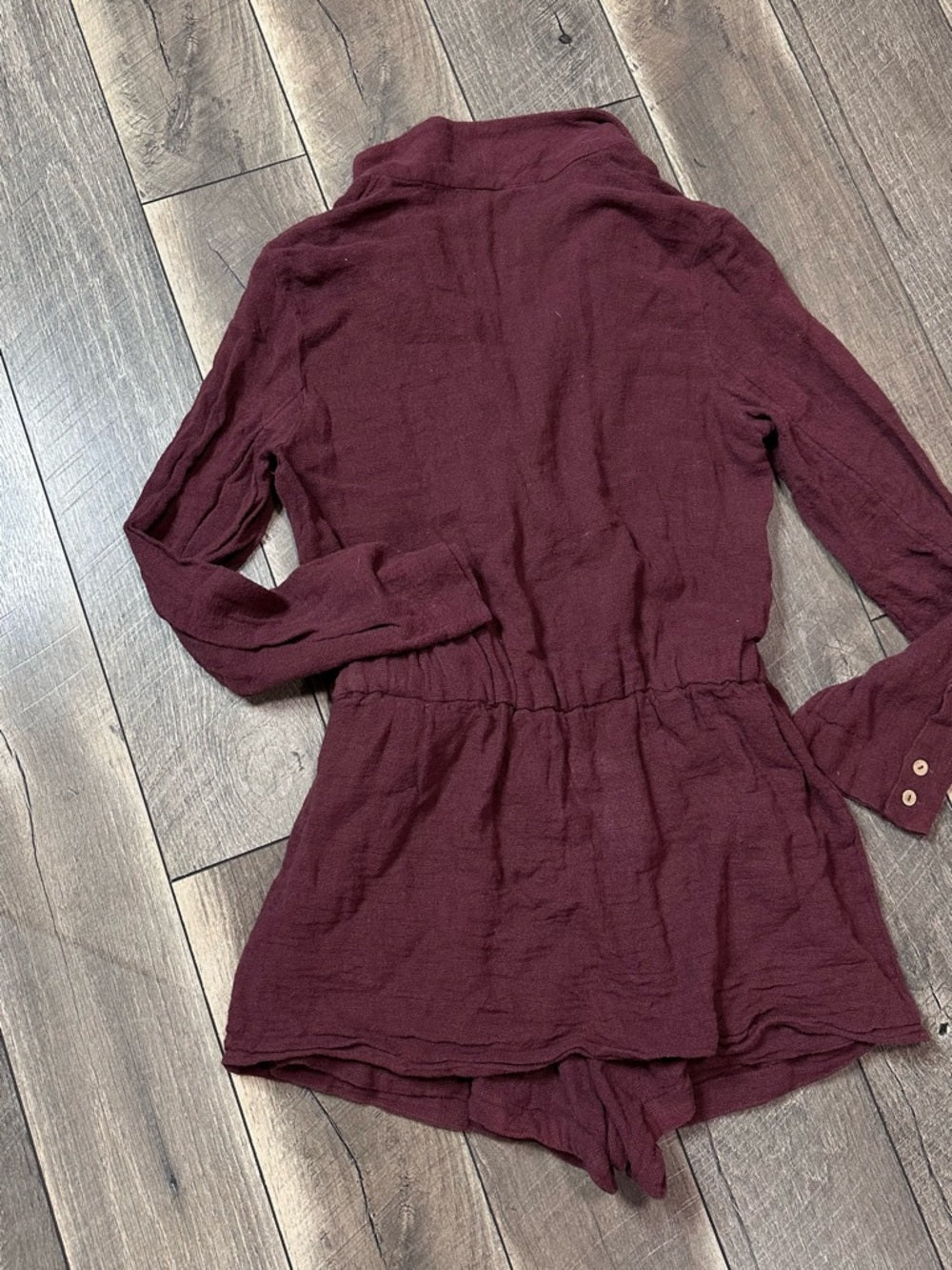 Free People Long Sleeve Tie Waist Romper