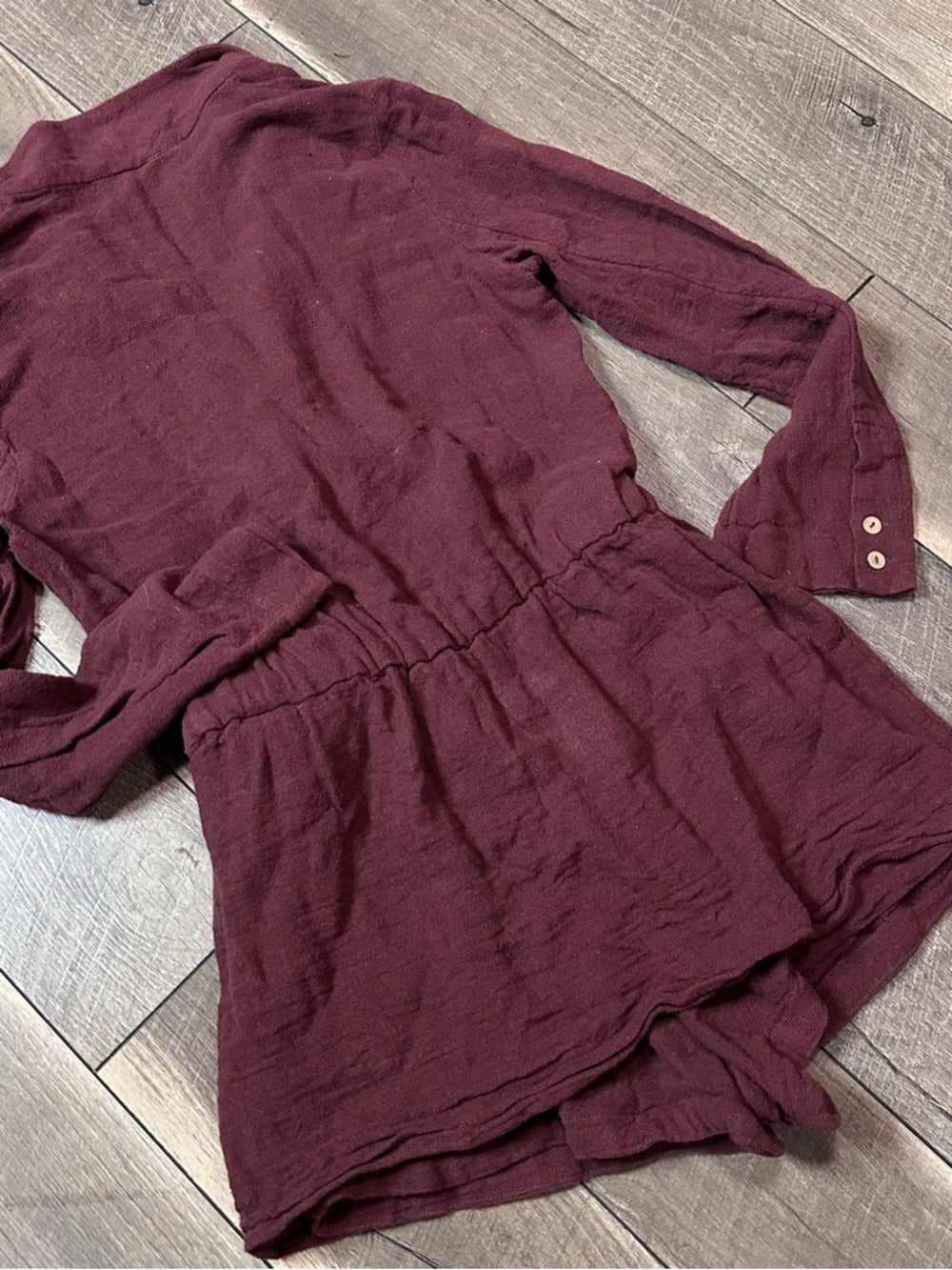 Free People Long Sleeve Tie Waist Romper