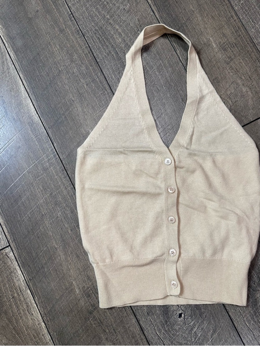 Olivaceous Halter Lightweight Sweater Tank Top
