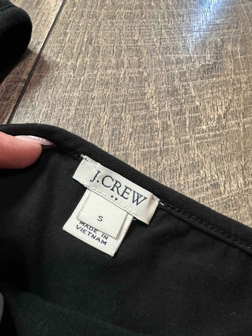 J. Crew Black Ruffle Trim Top