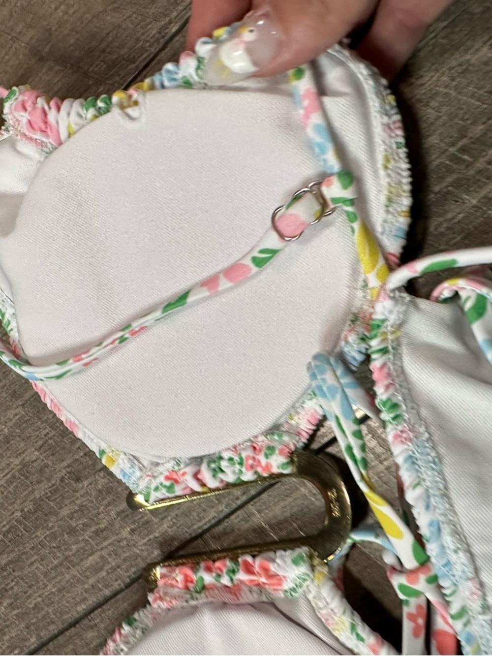 Floral Smocked Mid Rise Bikini