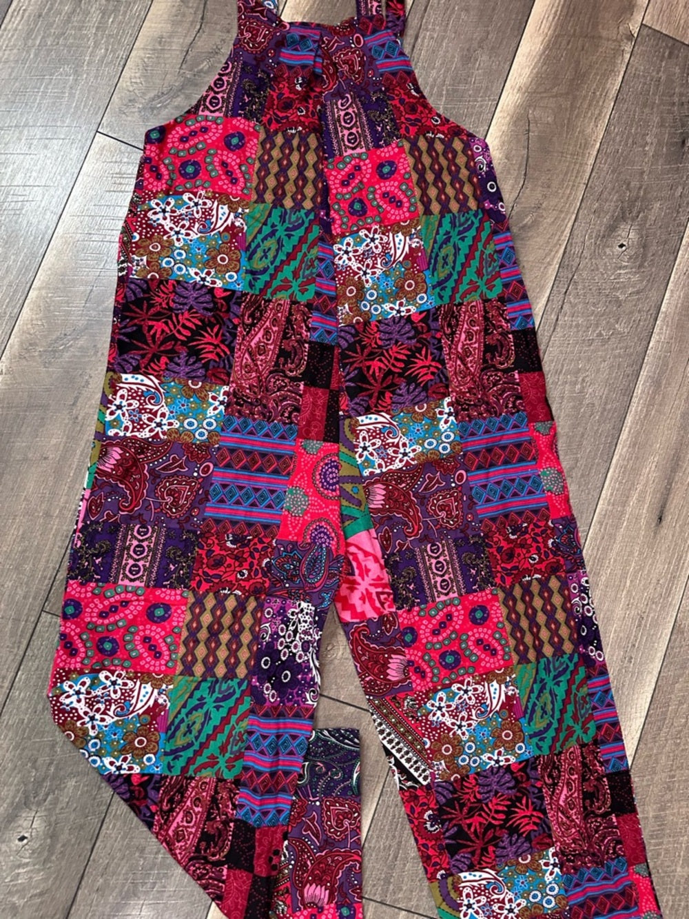 Boho Patchwork Overalls Jumpsuit