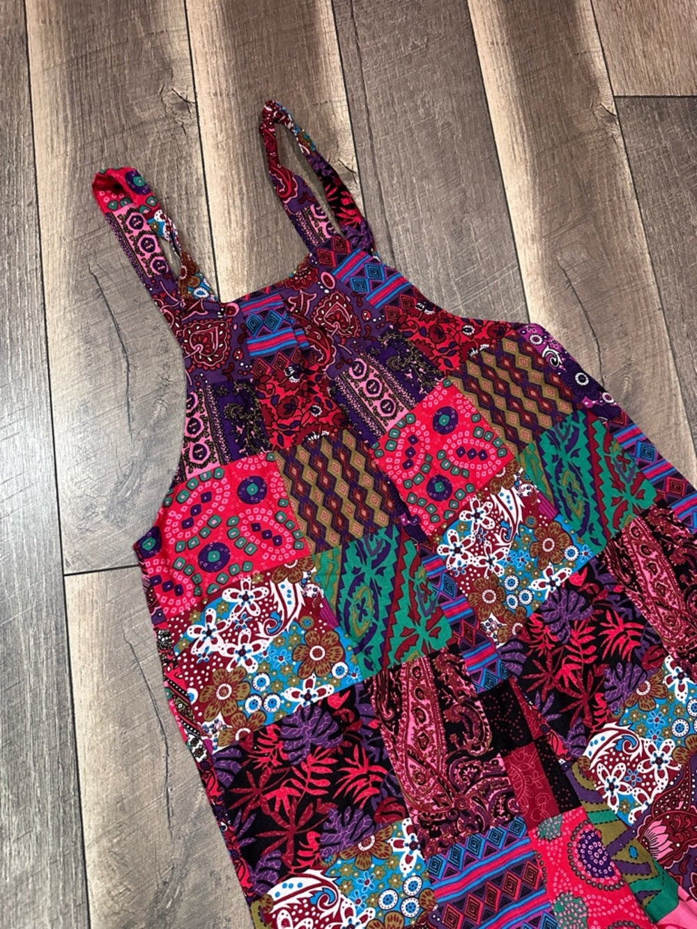 Boho Patchwork Overalls Jumpsuit