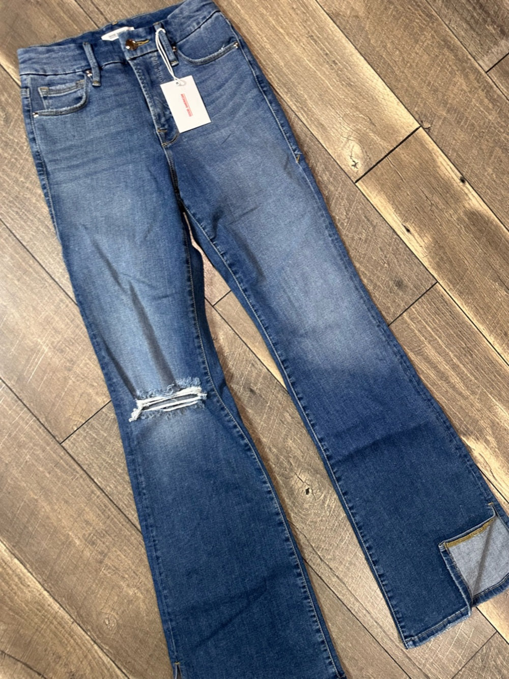 Good American Good Flare Split Hem Jeans
