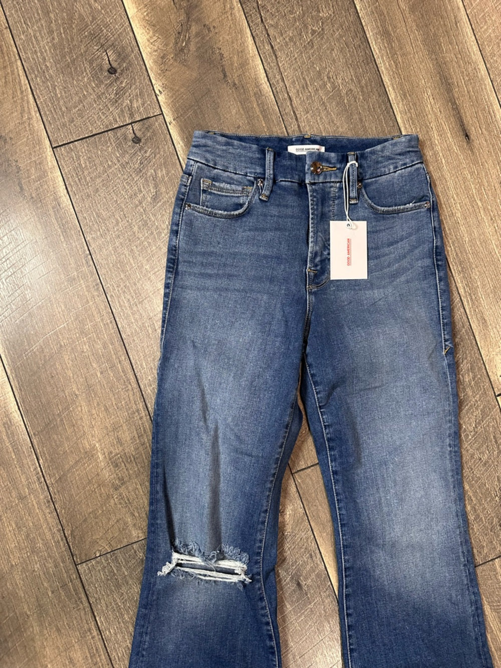 Good American Good Flare Split Hem Jeans