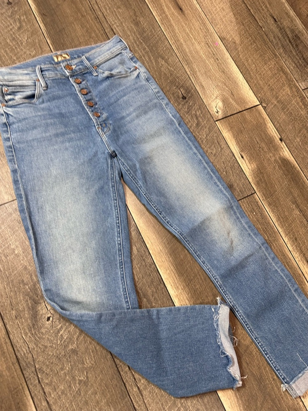 Mother The Pixie Dazzler Ankle Fray Jeans