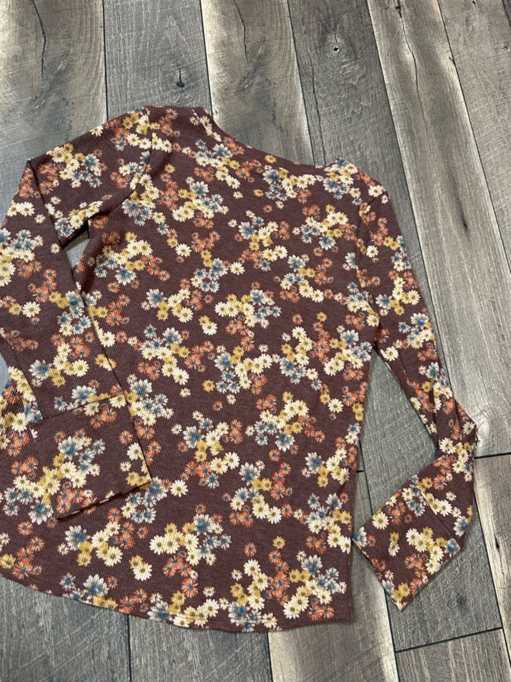 PS Kate Floral Waffleknit Long Sleeve Top