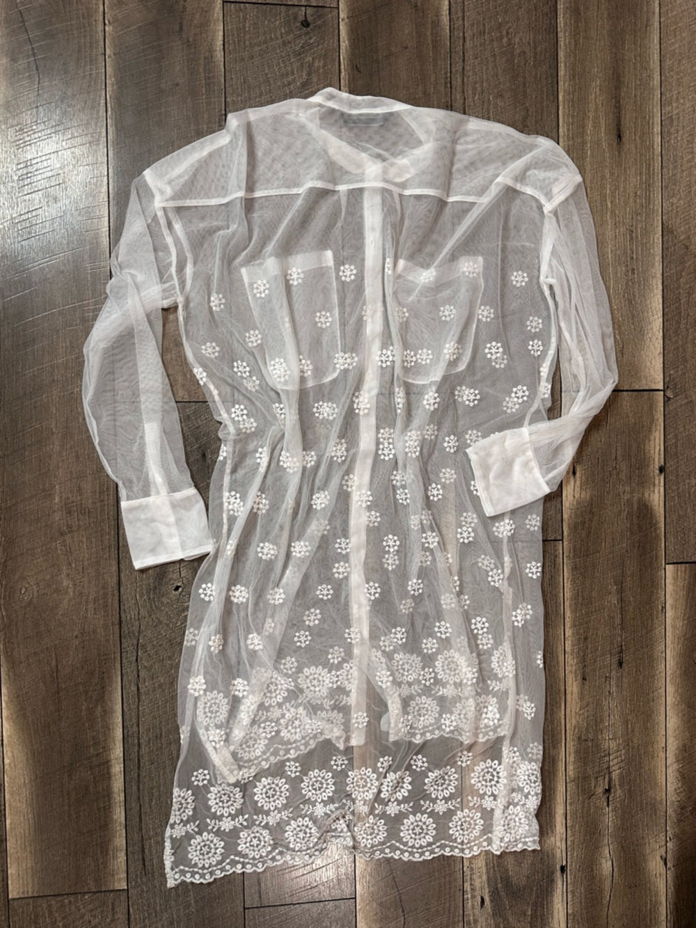 Zara Lace Sheer Button Down (cover up)