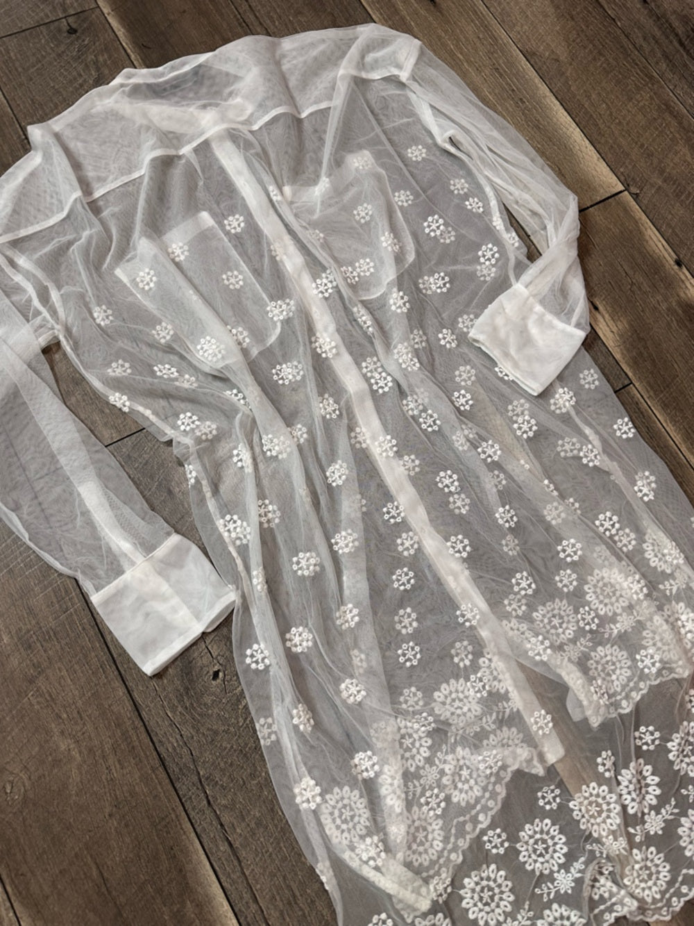Zara Lace Sheer Button Down (cover up)