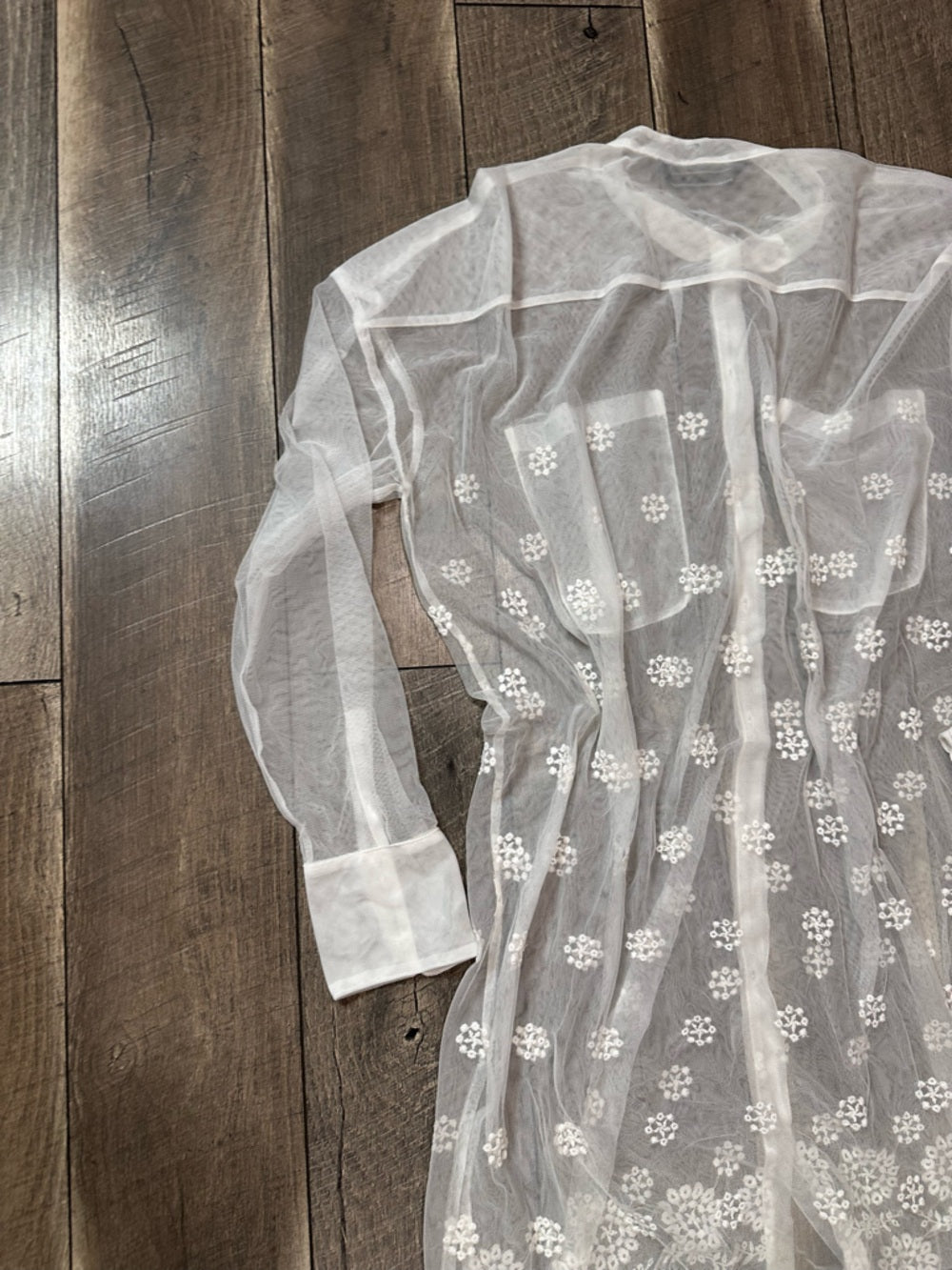 Zara Lace Sheer Button Down (cover up)