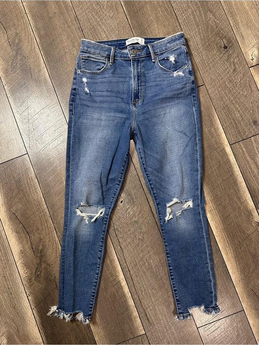 Abercrombie & Fitch Curve Love The Super Skinny Ankle Hi Rise Jeans