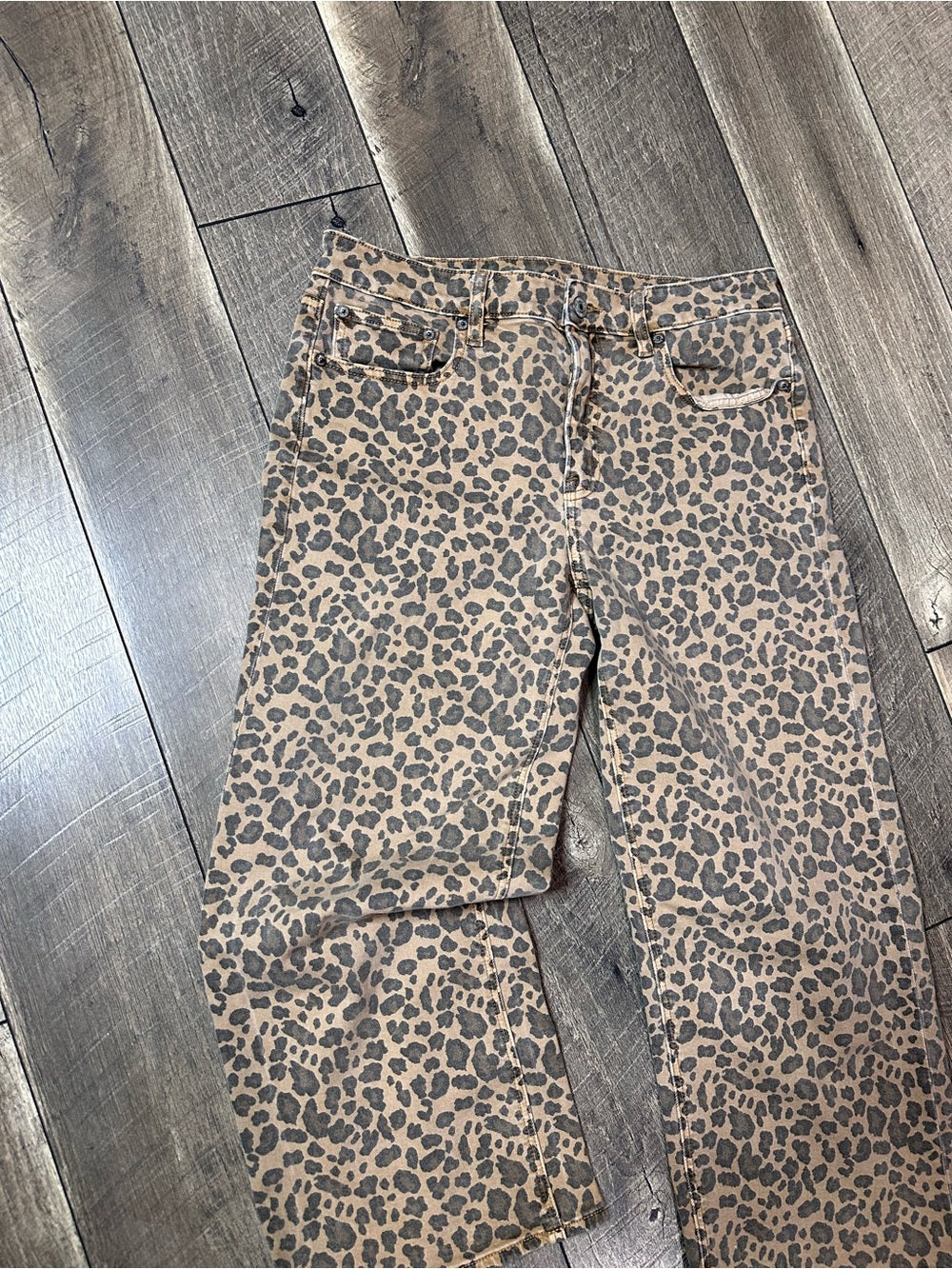 American Eagle Leopard Stovepipe Jeans