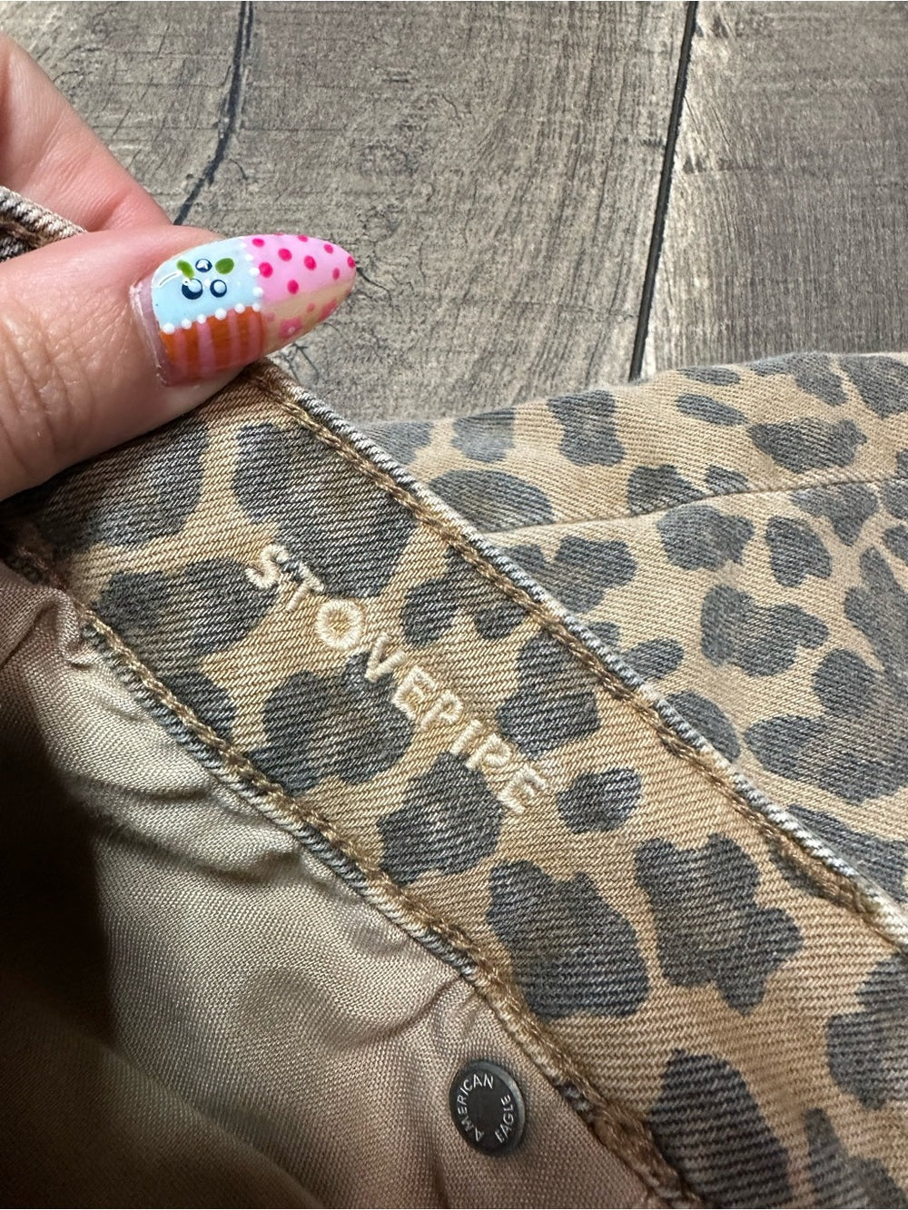 American Eagle Leopard Stovepipe Jeans
