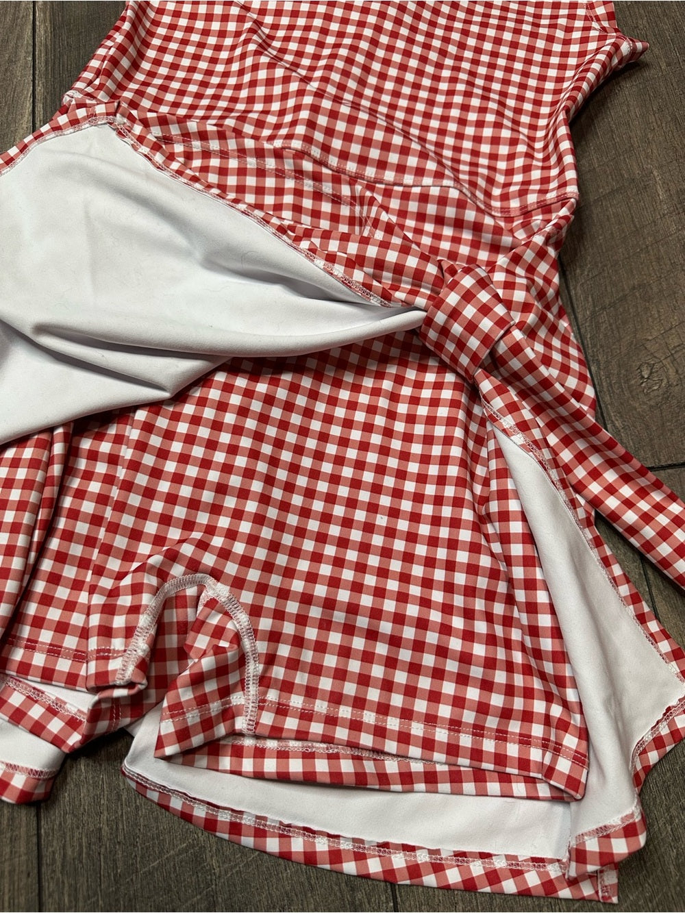 Kimberly C Plaid Tie Waist Romper