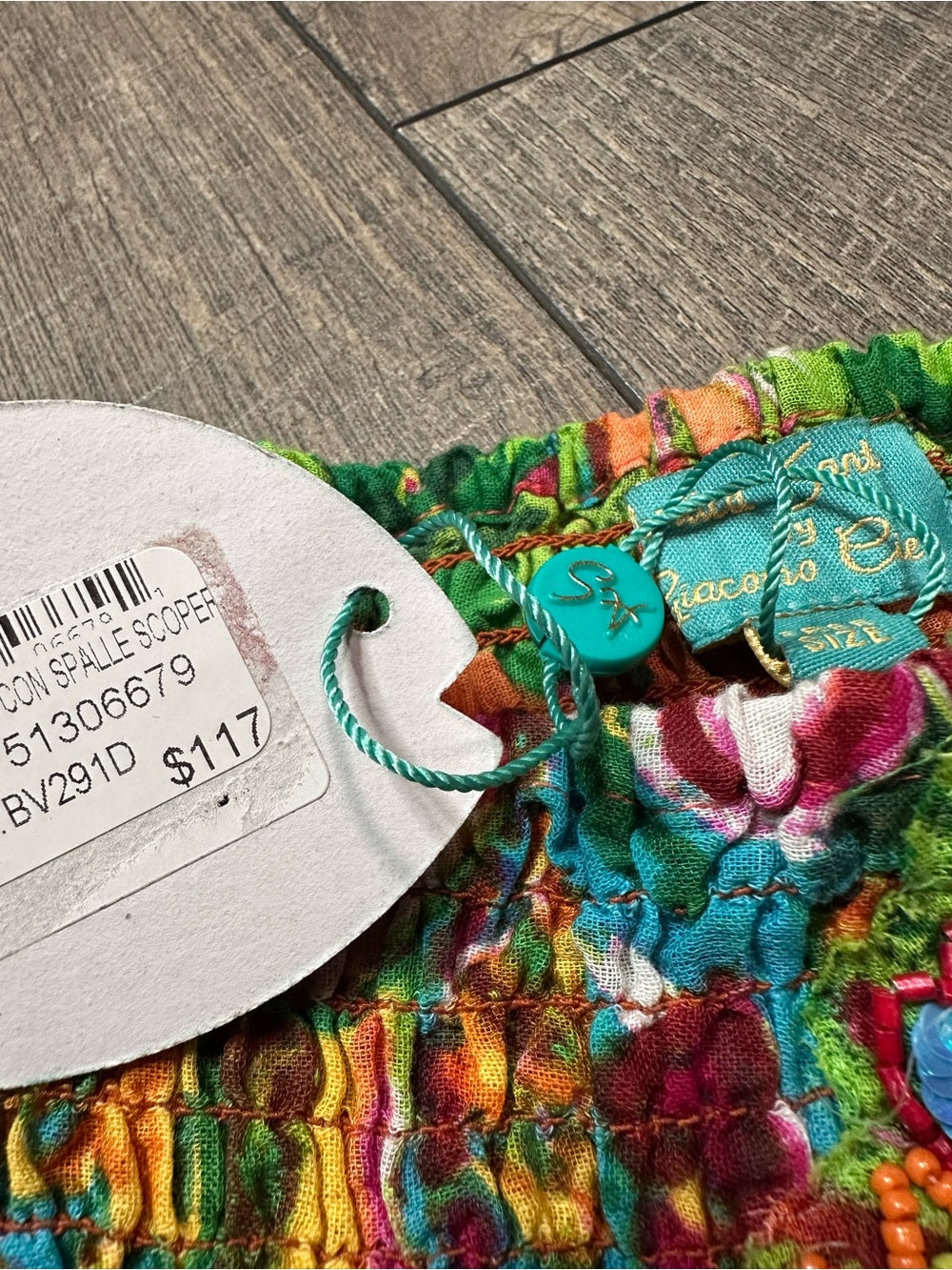 Antica Sartoria Flamingo Smocked Off Shoulder Top