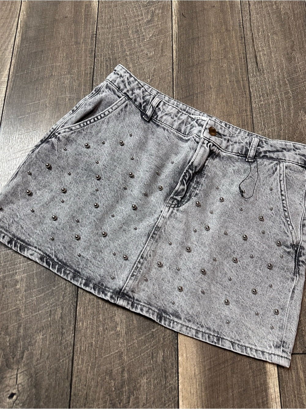 Zara Beaded Denim Skirt
