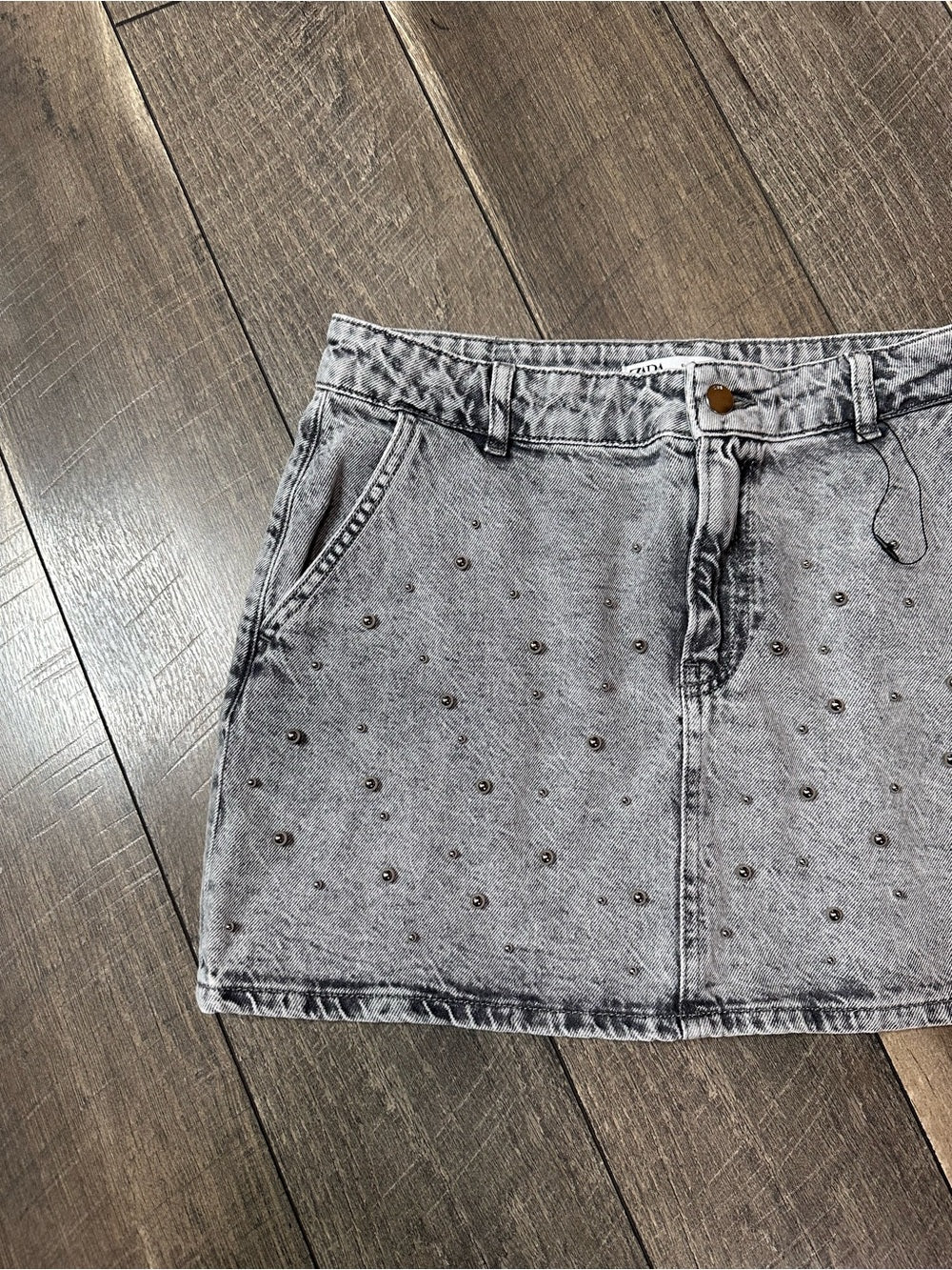 Zara Beaded Denim Skirt