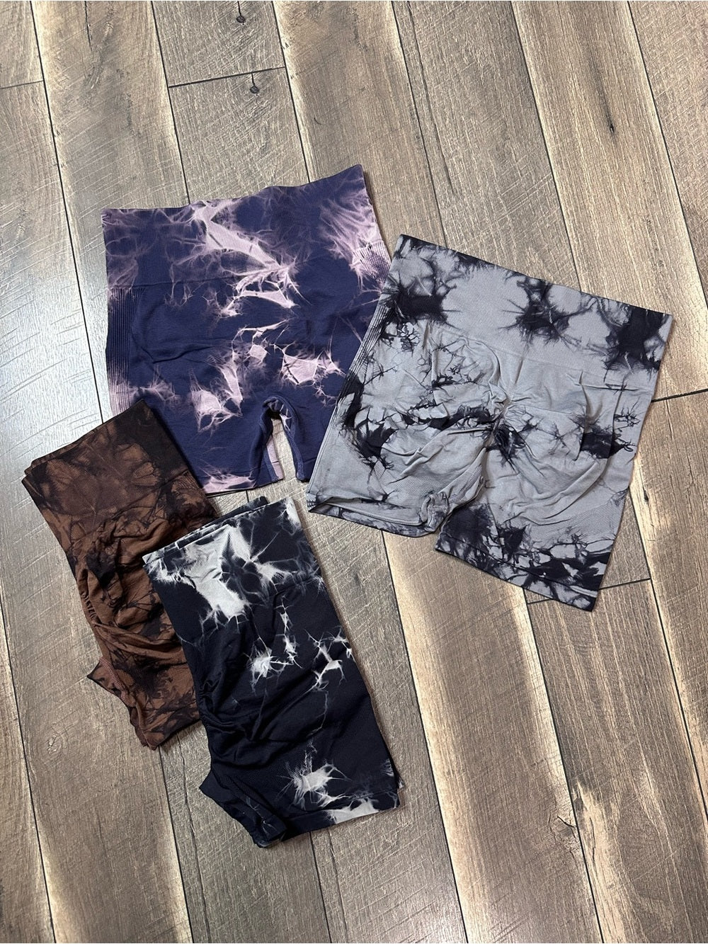 Unbranded Tie Dye Booty Scrunch Workout Shorts Bundle