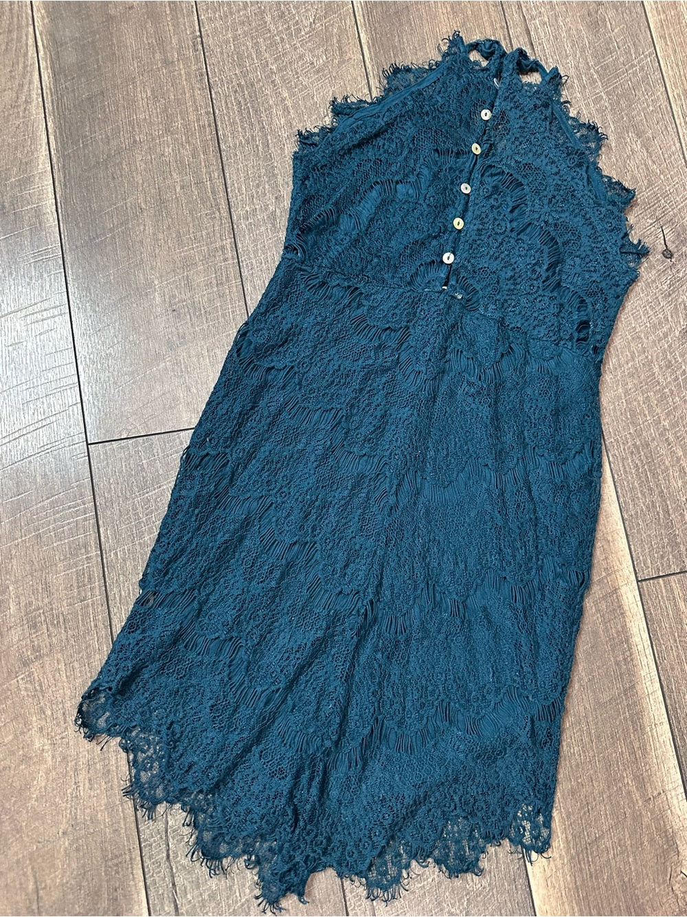 Free People Lace Hi Neck Mini Dress
