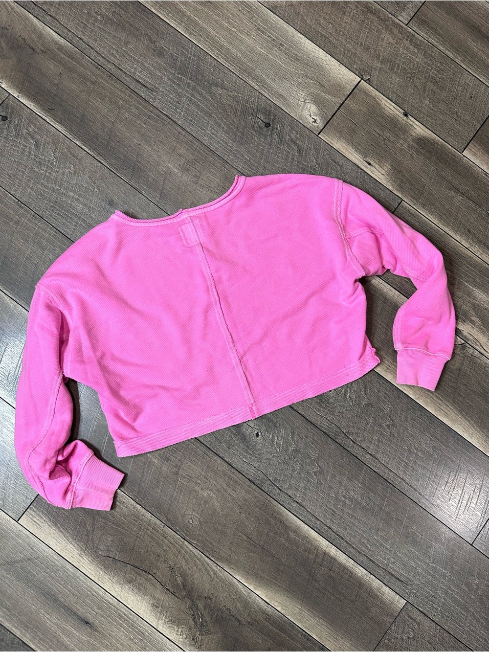 Aerie Hot Pink Crop Crewneck Pullover