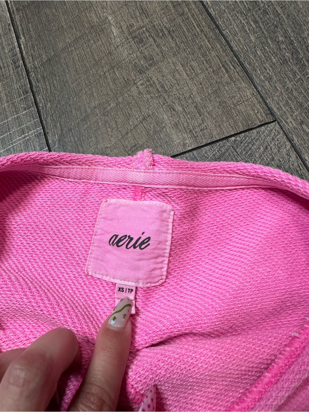 Aerie Hot Pink Crop Crewneck Pullover