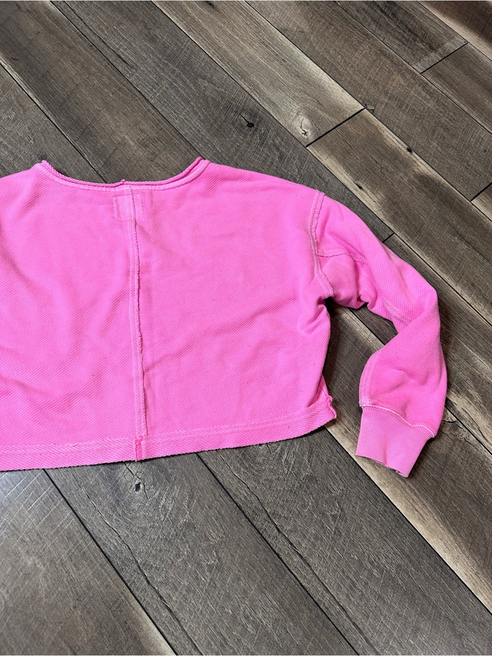 Aerie Hot Pink Crop Crewneck Pullover