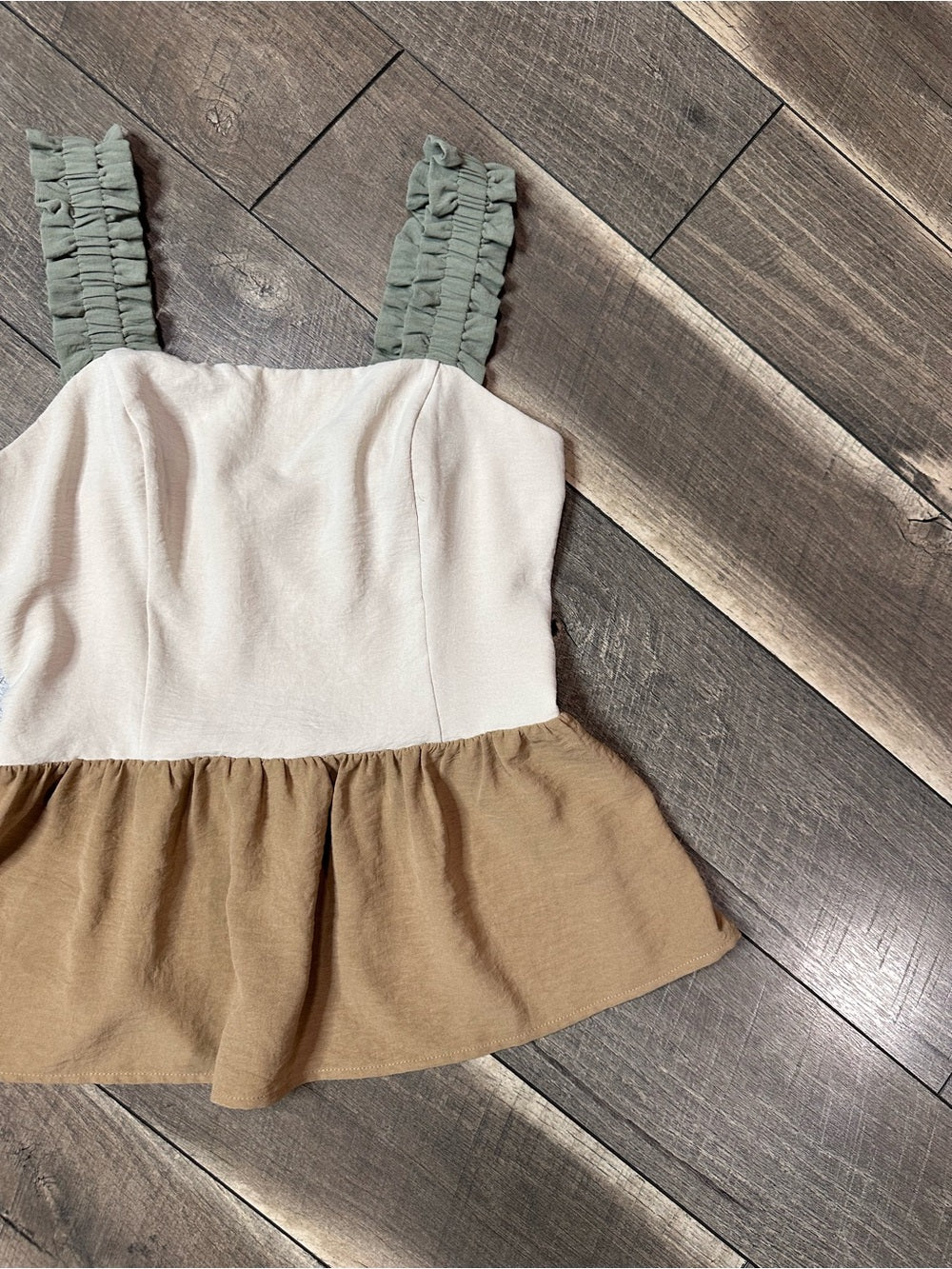 In February Ruffle Colorblock Tank Top