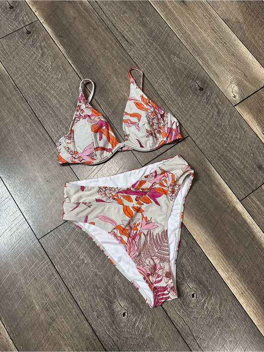 Cupshe Shimmer Floral Bikini