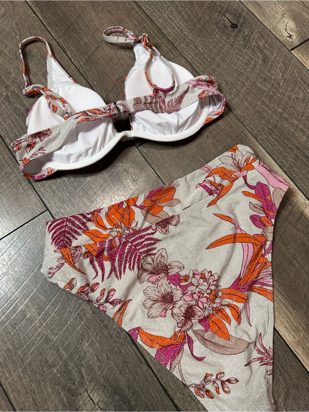 Cupshe Shimmer Floral Bikini