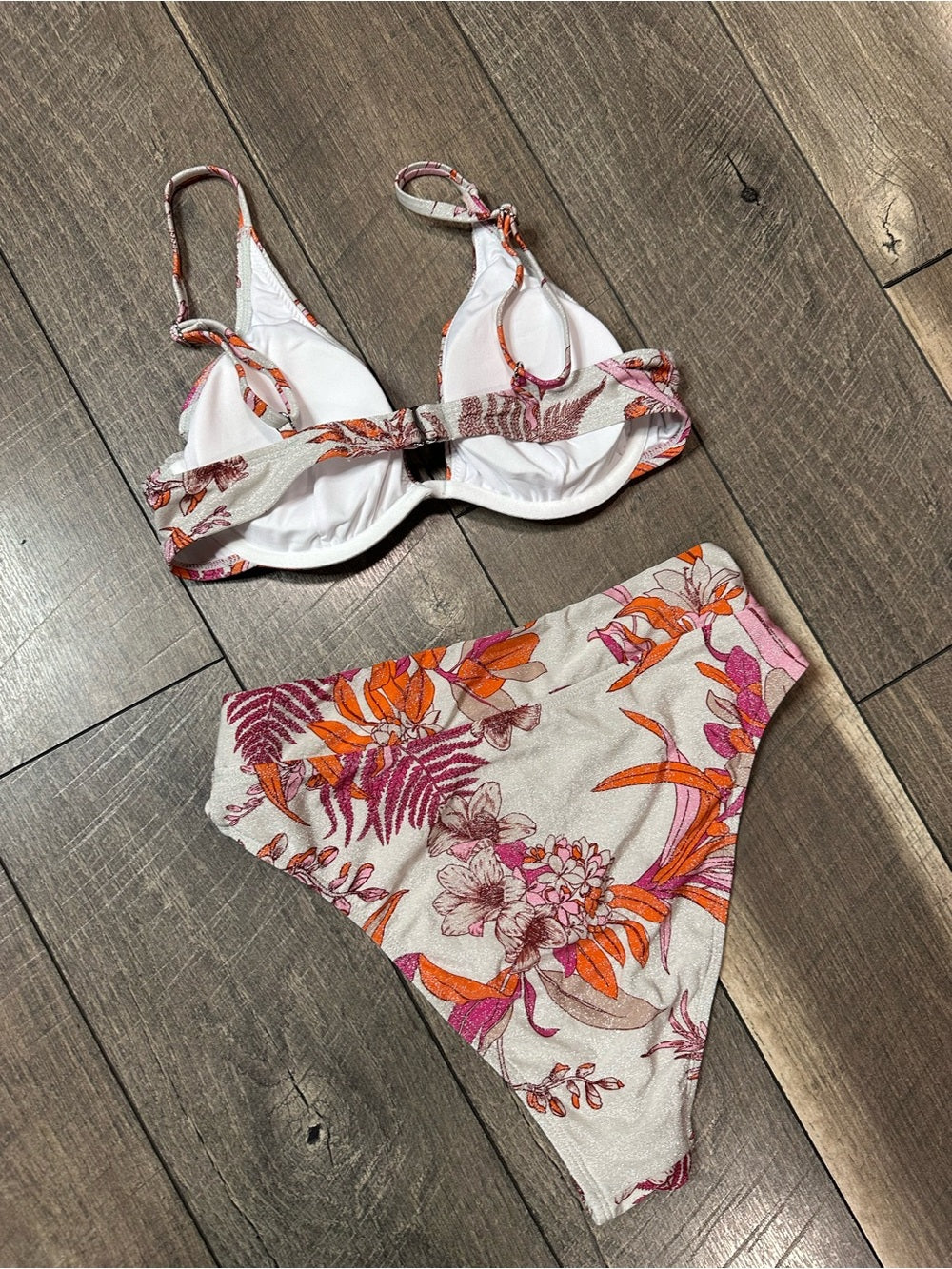 Cupshe Shimmer Floral Bikini