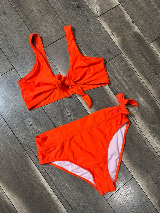 Orange Knot Front Bikini